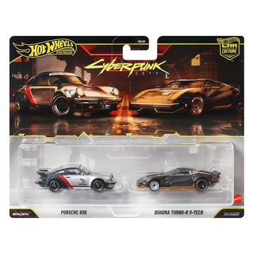 Đồ Chơi Bộ Đôi Siêu Xe Premiums Quadra Turbo-R V-Tech 2PK HOT WHEELS JHW53/HBL96