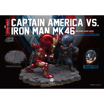 Civil War Captain America &amp; Iron Man MK46 BEAST KINGDOM EA-025 Collectible Model