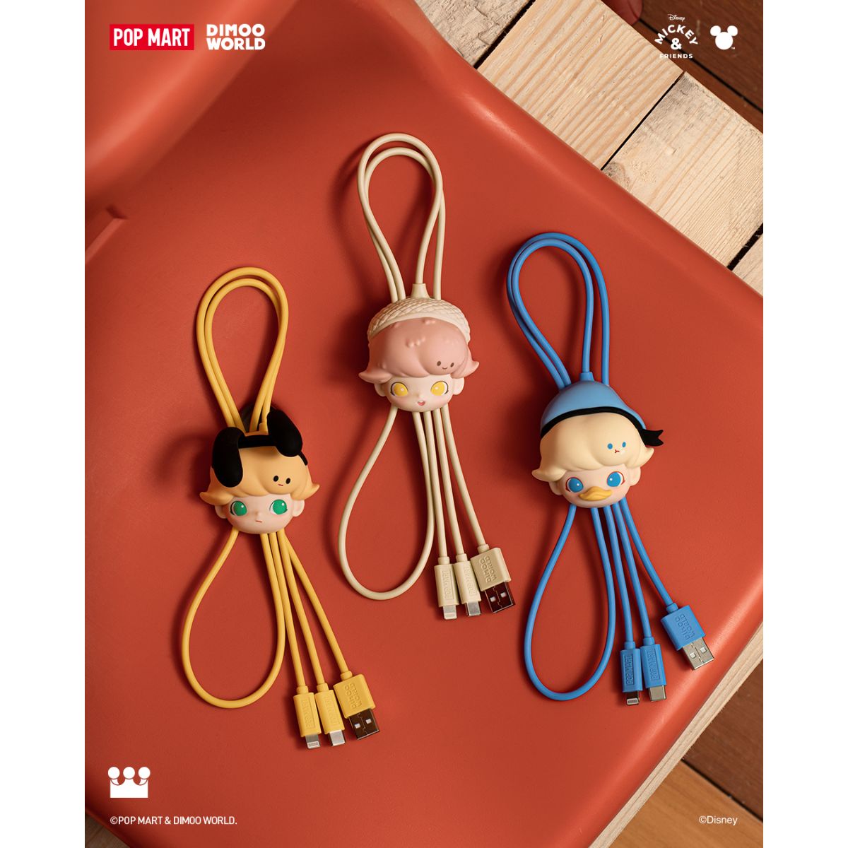 Dây Sạc Dimoo World × Disney Series-2 In 1 Cable Blind Box POP MART 69