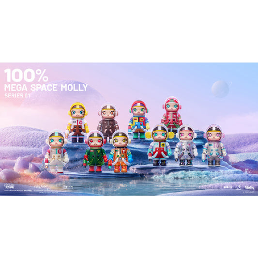 Mega Collection 100% Space Molly Series 1 POP MART Model Toy 6941448674887