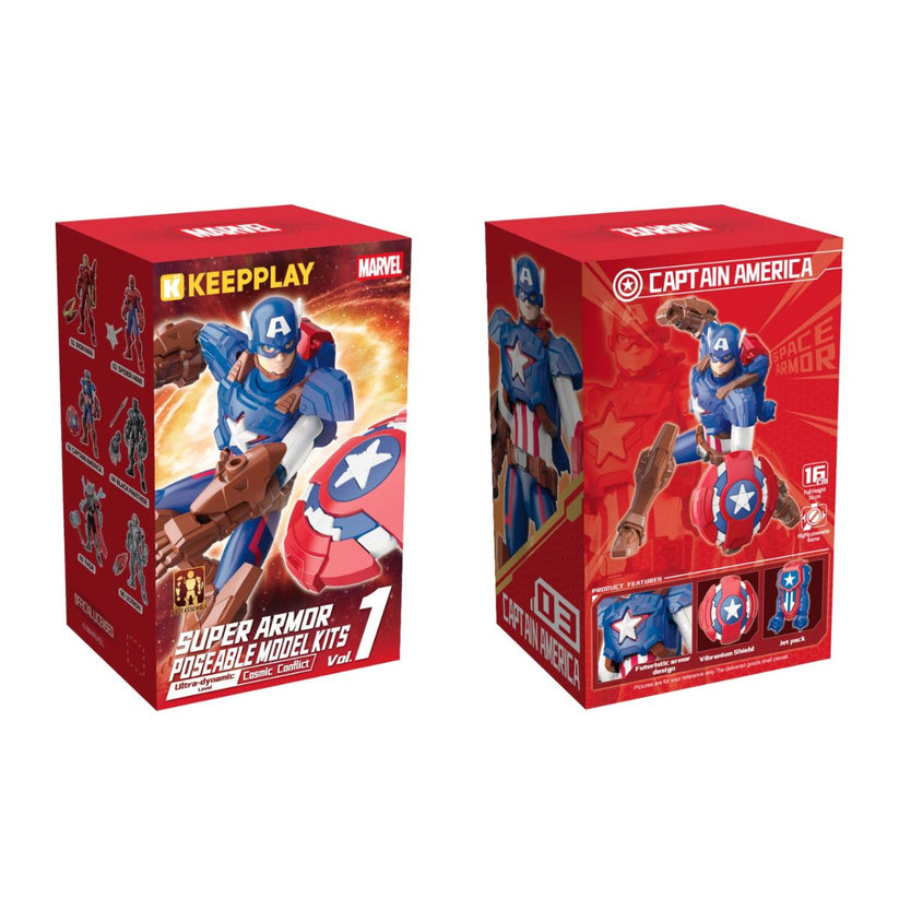 Đồ Chơi Mô Hình Lắp Ráp Marvel Super Armor Block - Captain America KEE