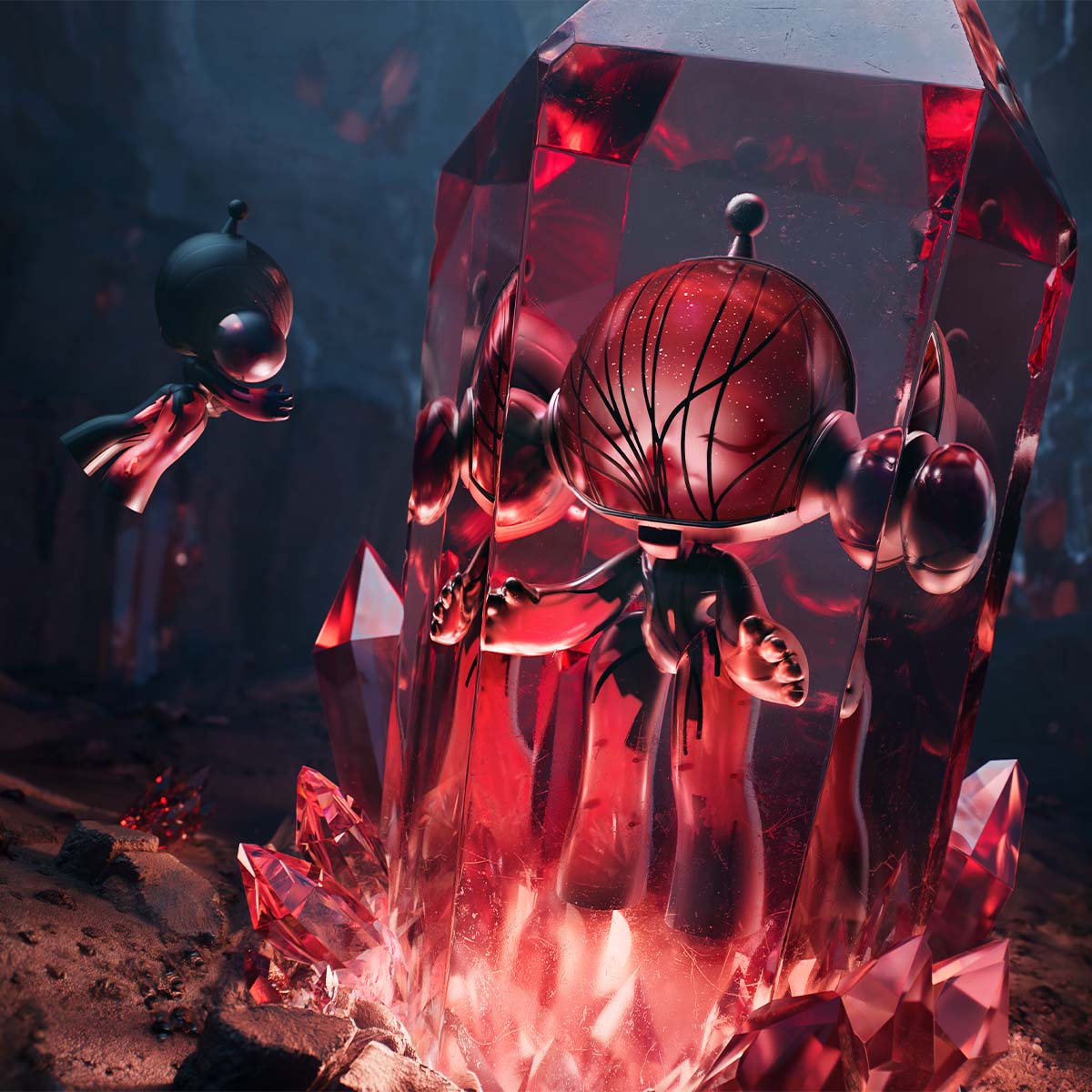 MEGA α SKULLPANDA 400% Red Crystal Model