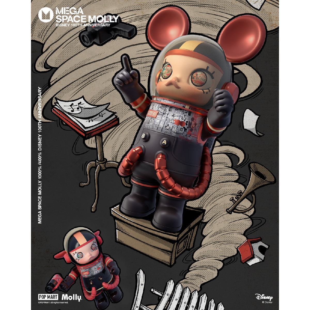 Popmart Mega Collection 400% Space Molly Disney 100th