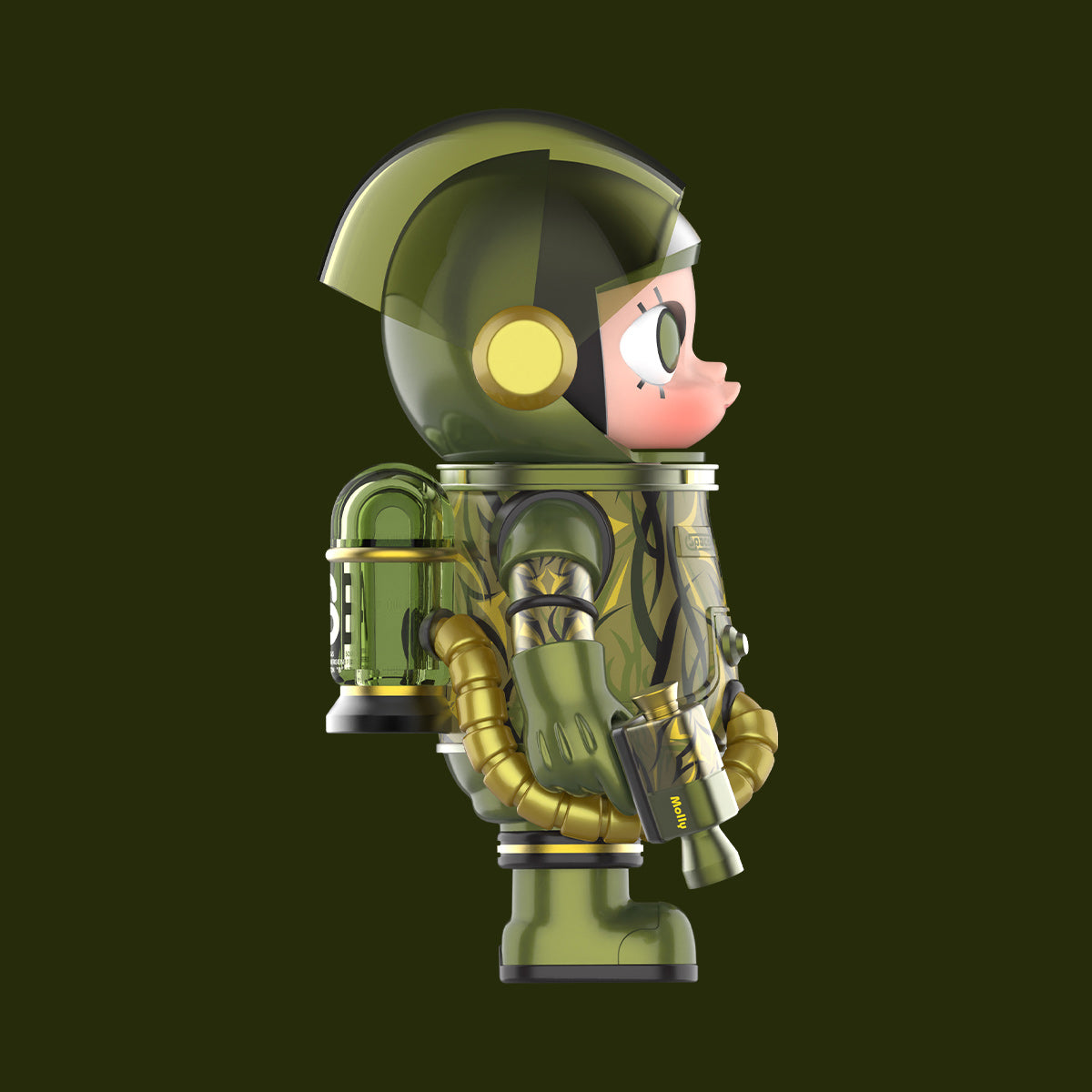 Mega Space Molly 100% Clot-Olive Alienegra POP MART 6941848286727