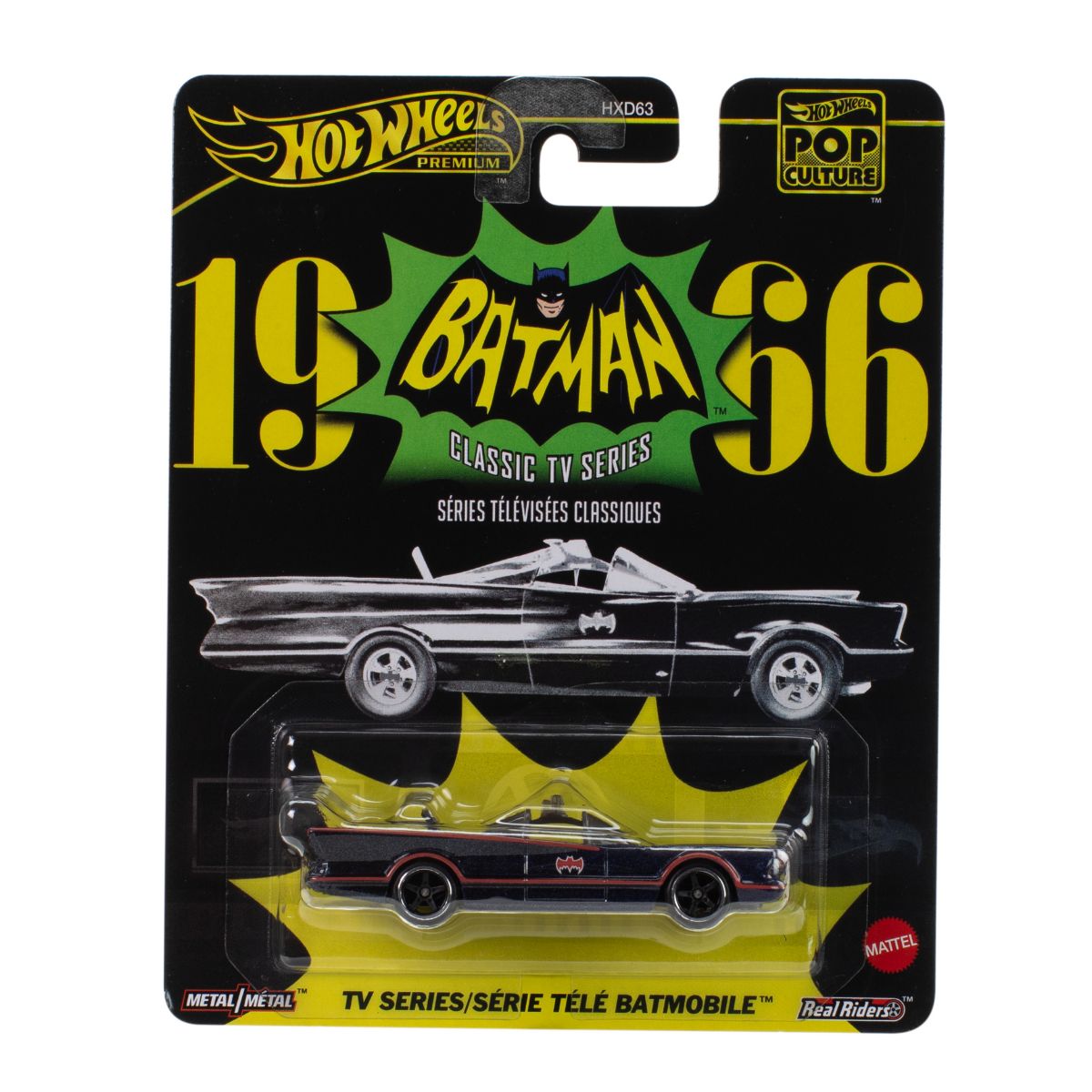 Pop Culture Super Car Model Toys - 1966 TV Series Batmobile HOT WHEELS JBL83/HXD63