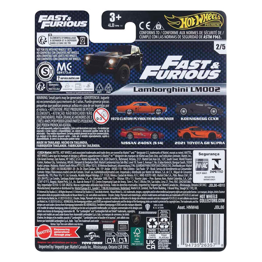 Đồ Chơi Mô Hình Siêu Xe Premium Fast&Furious Lamborghini LM002 HOT WHEELS HNW46